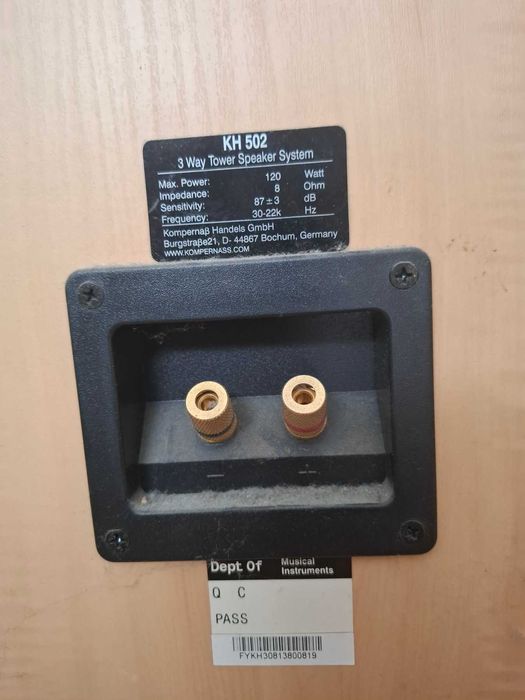 Тонколони немски 2 броя 3-лентови 120 W 8 Ohm Kompernass KH 502