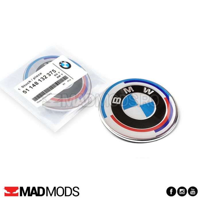 Embleme aniversare BMW 82 / 74 / 45mm capota portbagaj seria 1 2 3 4 5 6 7 8 i X M