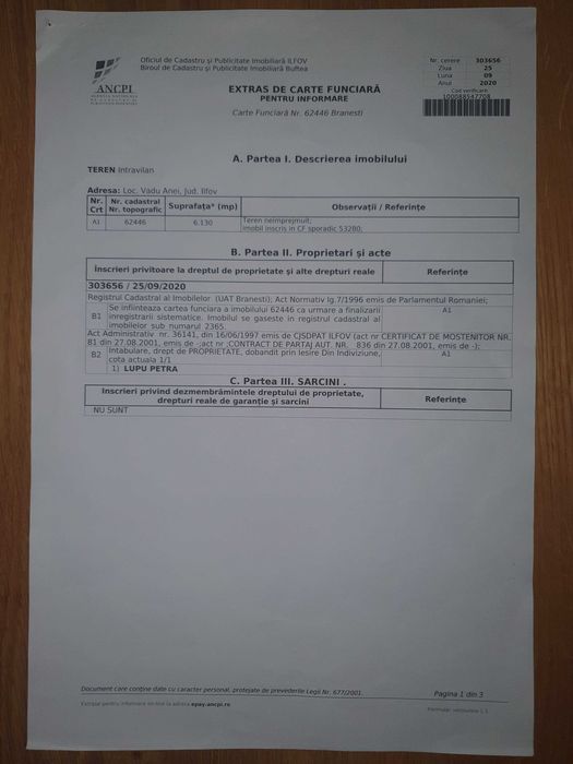 Teren intravilan de vanzare