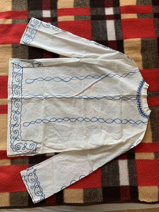 Луксозна памучна ленена дамска блуза носия индийски фолклорни мотиви