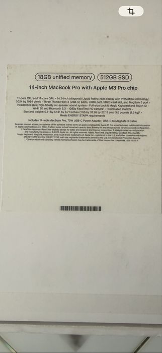 MacBook Pro 14 M3 Pro 18/512