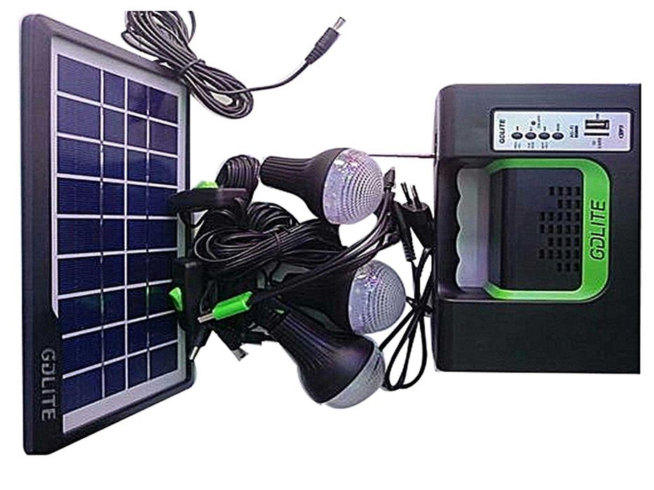 Kit panou solar 3 Becuri Radio Bluetooth MP3 incarcare telefon USB
