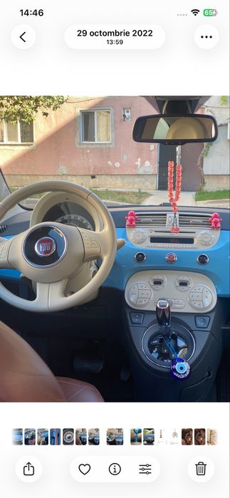 Vand Fiat 500 Albastru Santorini