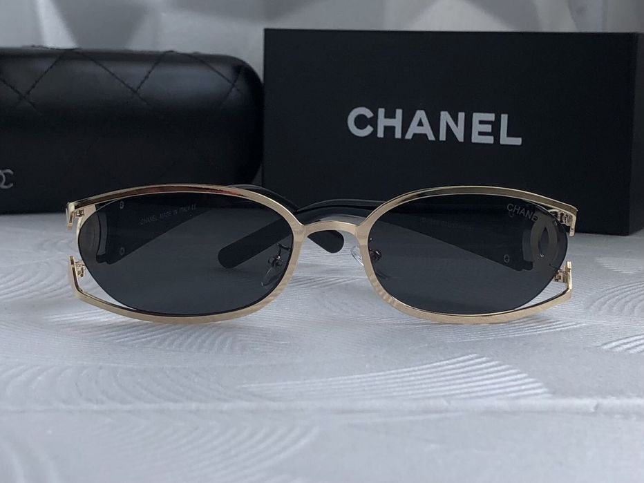 Дамски слънчеви очила кръгли овални елипса 2 цвята златни сребърни