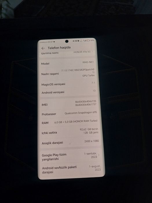 Xonor x9 a 5g srochna sotiladi