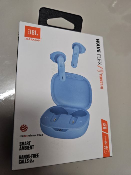 Casti audio wireless JBL Wave Flex, True wireless, Deep Bass, sigilate