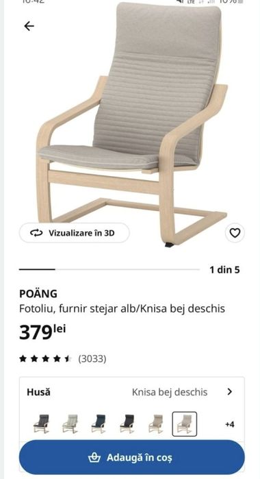 Vand fotoliu/ sezlong/scaun Poang Ikea