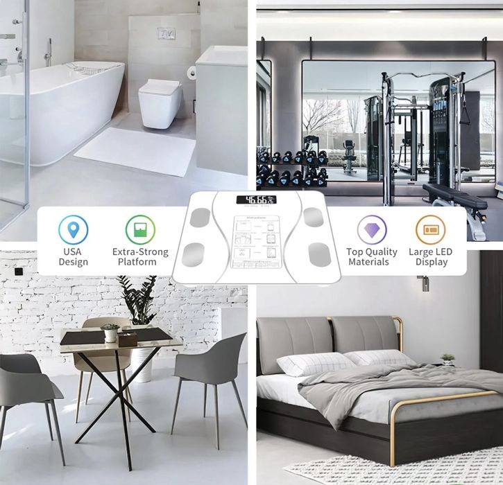 Cantar smart bluetooth body fat scale negru,baterii max 180kg