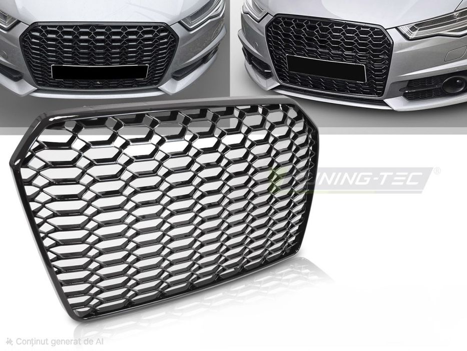 Grila fagure RS look AUDI A6 C7 (negru lucios) 2011 - 2014