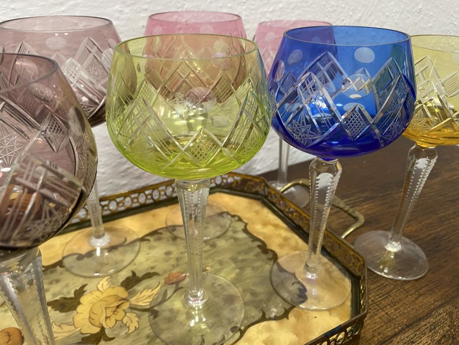 Кристални чаши за вино на бохемия