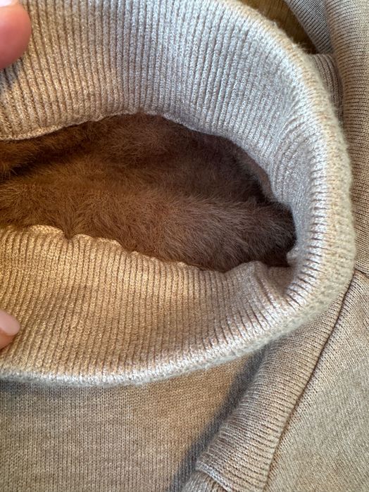 Италиански Плетен сет пух ватиран жилетка панталон