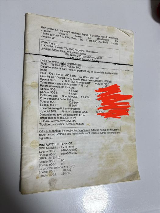 Soba tip centrala Koper Antigona Special 90 GE, impreuna cu boiler