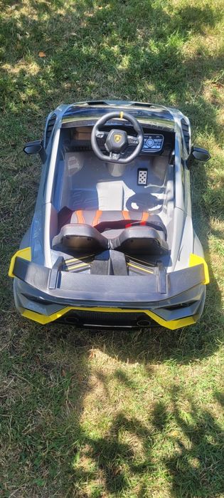 Masinuta electrica cu functie drift Lamborghini Huracan STO, putere 220W, 12V Premium, Gri