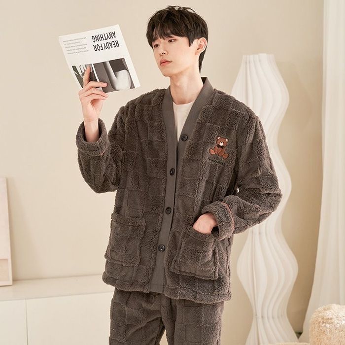 Флисовый костюм пижама теплая