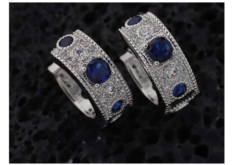 Серьги серебро фианит