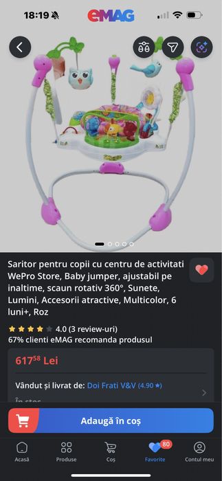 Jumper cu centru de activitati bebe