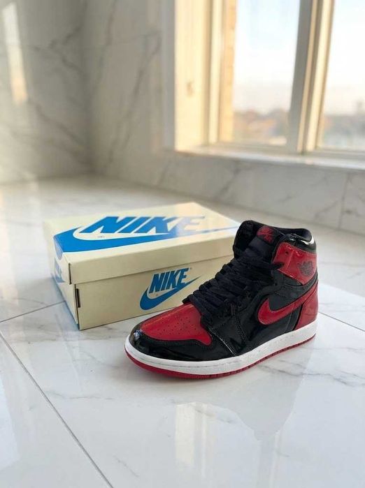 Adidasi Jordan 1 High Patent Bred - OG - Premium - Unisex