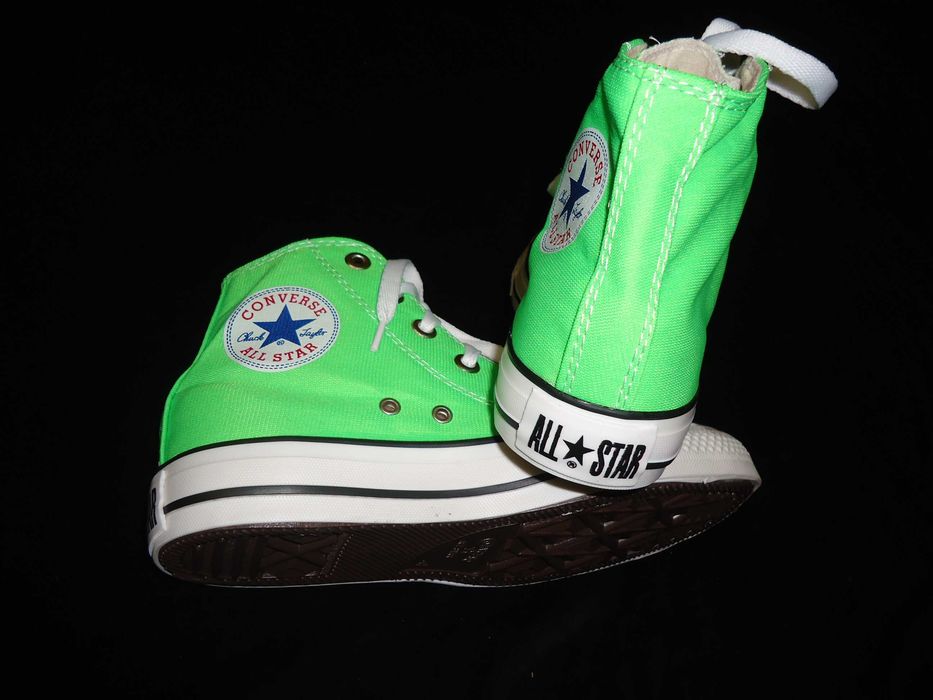 Bascheti verde neon ghete sport tenisi dama Converse