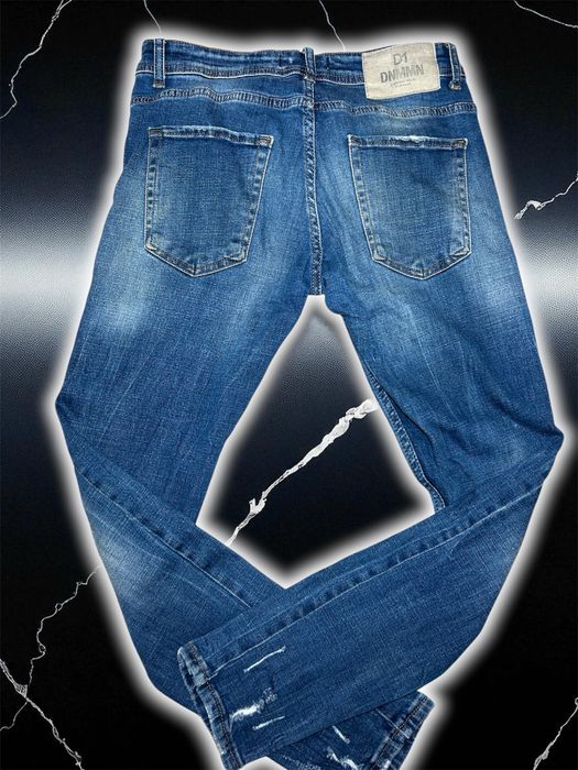 Blugi Denim Slim Fit, Look Casual cu Detalii Uzate – Mărime M