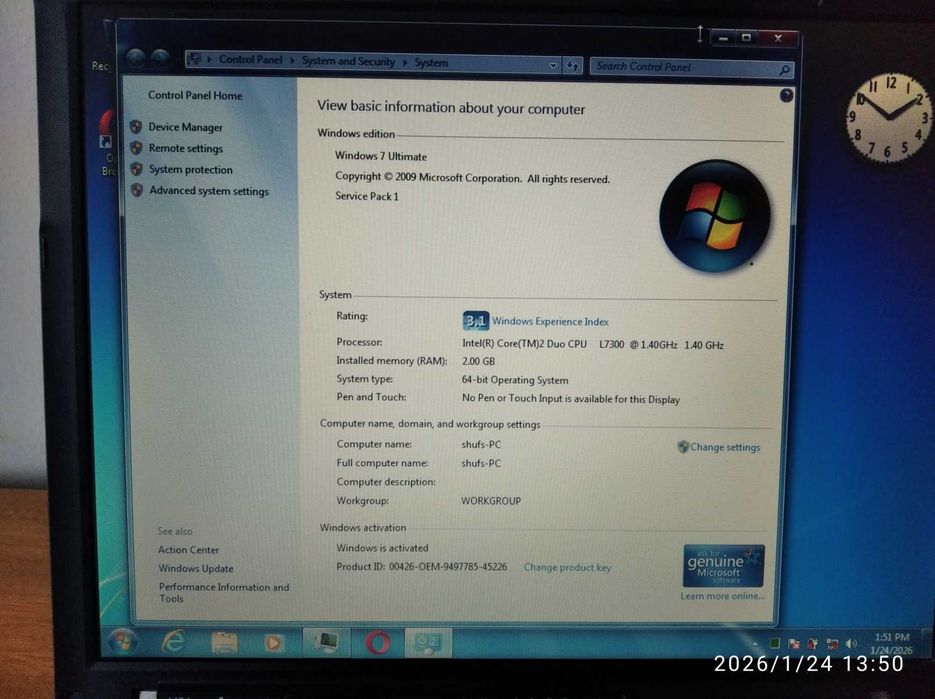 Lenovo x61s core2duo 1.4ghz