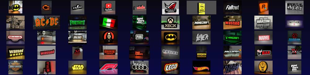 Lightbox LED personalizat – Logo, Gaming, Auto, Trupe Rock – USB