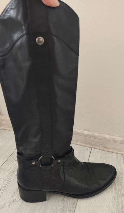 Естествена кожа дамски ботуши три броя