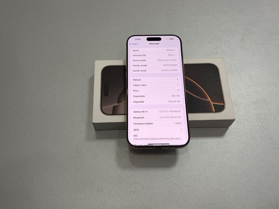 Iphone 16 Pro Max, 256 gb, Desert Titanium, la cutie