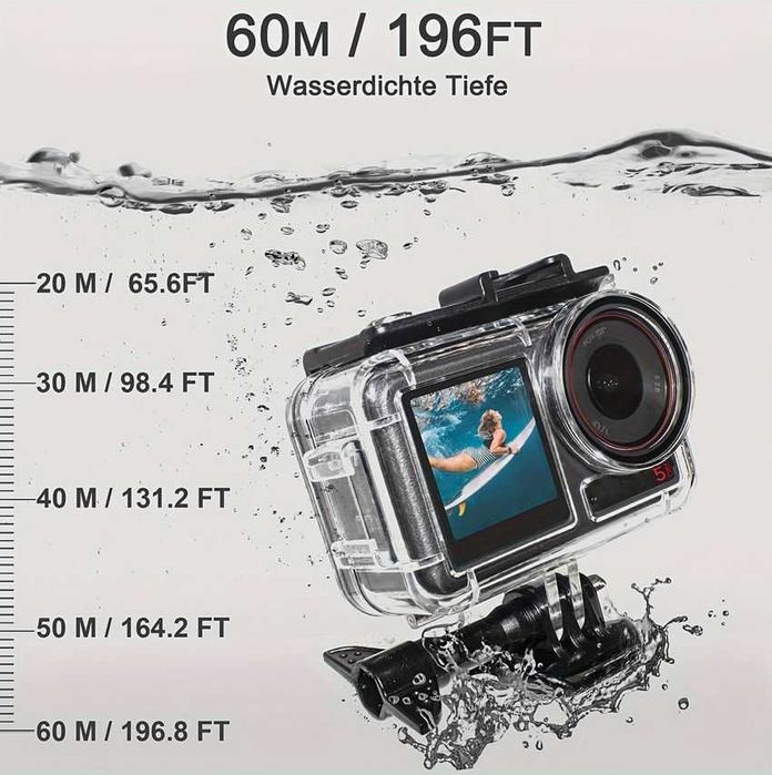 Stick + carcasa subacvatica DJI Osmo Action 3 / 4 / 5 Pro + 3 filtre