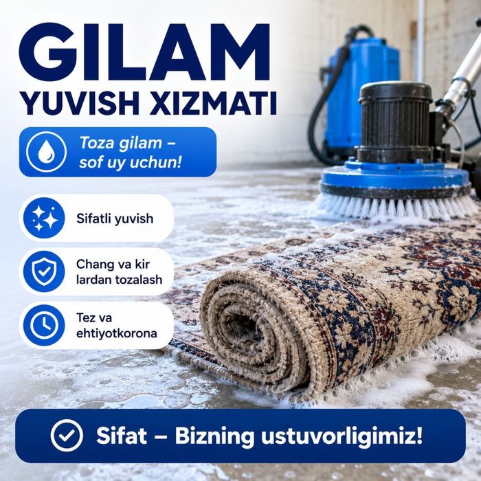 Gilam yuvish adyal korpacha mebel yuvish