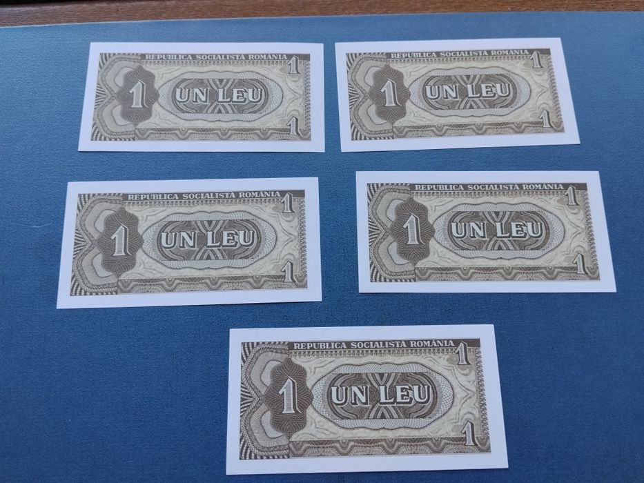 5 seturi de bancnote , replici de 1 leu și 3 lei din 1966