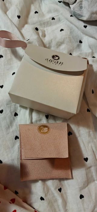 Swan pearls обеци сърца сребърни