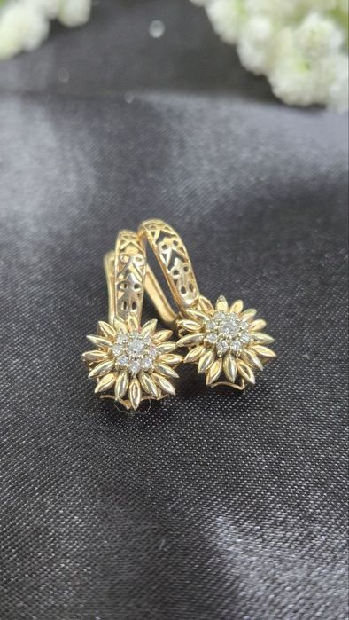 Серьги золотые ЖанТаС ломбард Астана