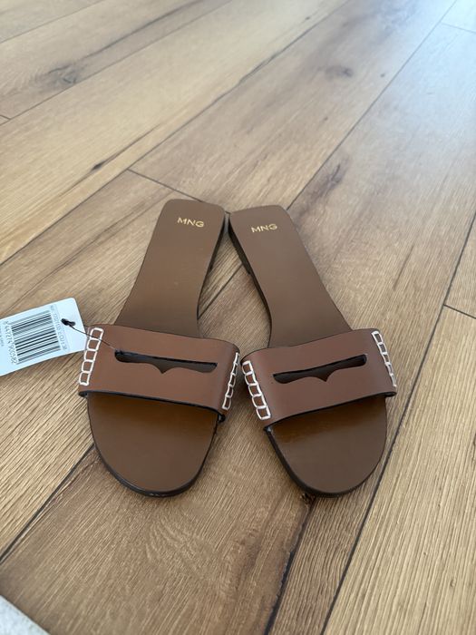 Papuci piele Mango