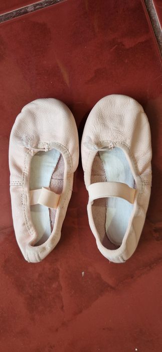 Demi-poante balet nivel începător talpă întreagă din piele Roz