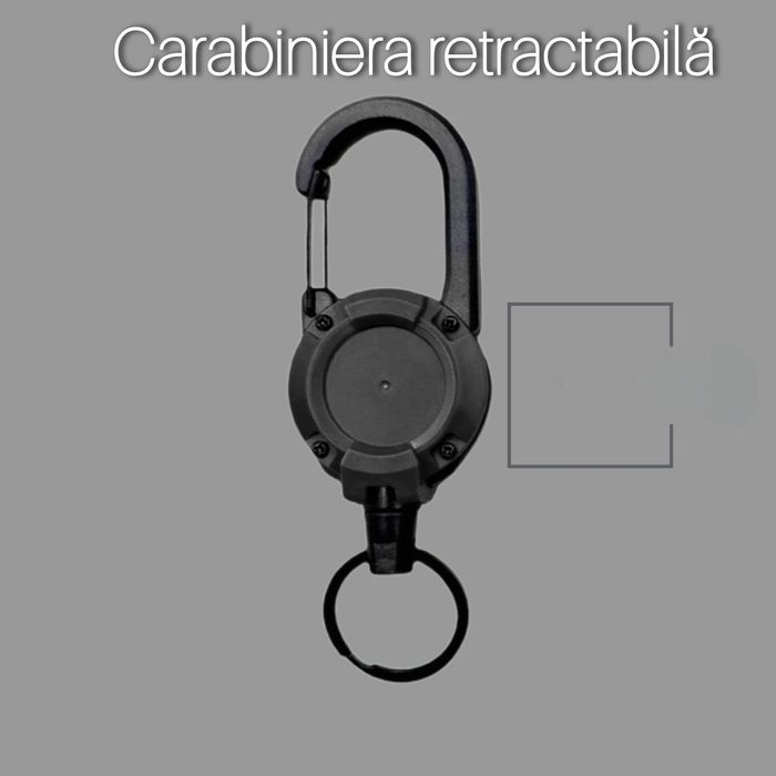 Suport cu carabinieră - retractabil- chei, badge, asigurare obiecte