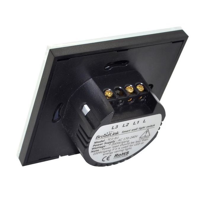 Intrerupatoare Inteligente Broadlink TC2 - 1 si TC2 - 2  cu Touch, Wi-Fi, Sticla, Alb