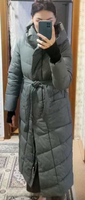 Куртка Зима тёплая, длинная с капюшоном