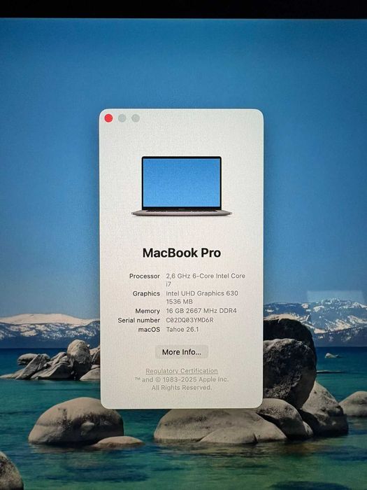 MacBook Pro 16 inch - i7 - 16GB RAM - 512GB SSD - Factură