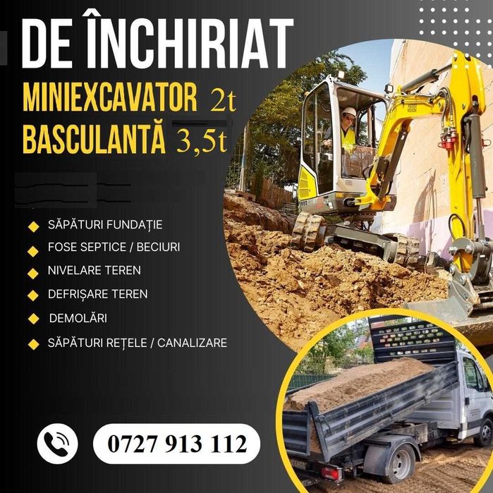 Servicii Miniexcavator si Camioneta