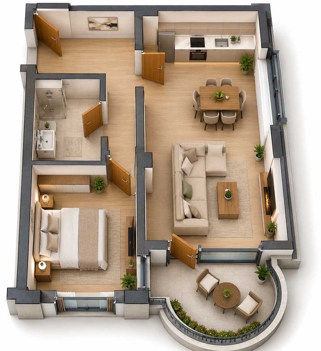 Луксозно обзаведен 2-стаен ап. в Harmony Suites Monte Carlo, к.к. Слънчев бряг