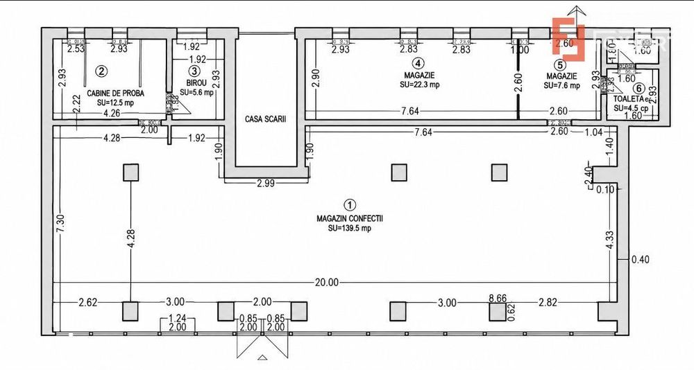 Spatiu comercial ultracentral de inchiriat, front stradal 22 ml, Arad