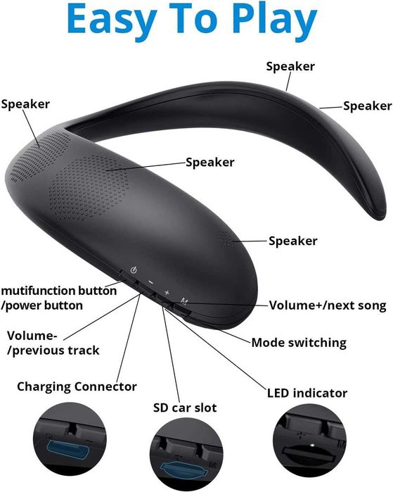 Bluetooth високоговорител с лента за врата  Bluedio