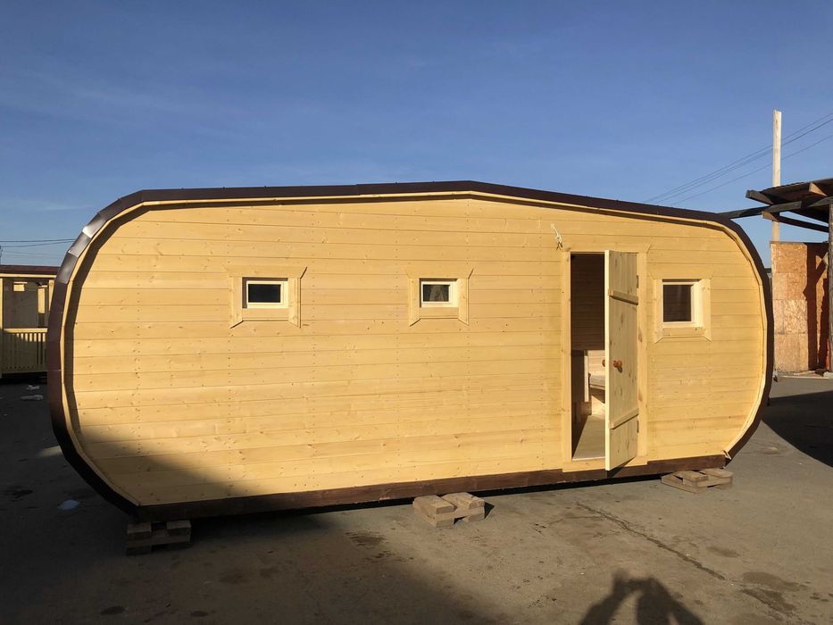 Баня-бочка, 6 метров, 3 отделения, утепленная, каркасная - Готовые конструкции Астана на Olx