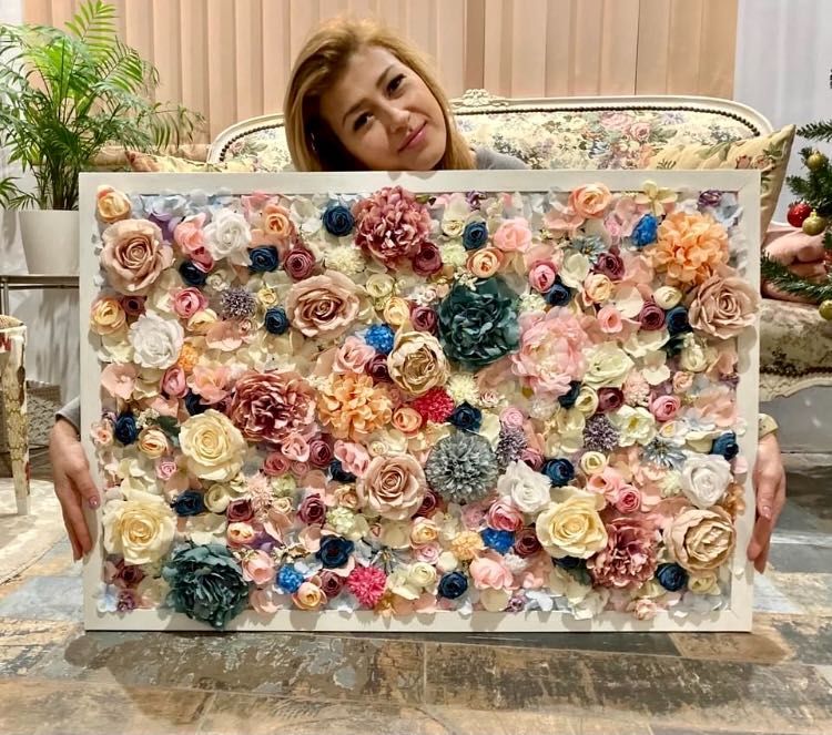 Картина / пано с цветя 3D за дома / парти / сватба / букви декорации