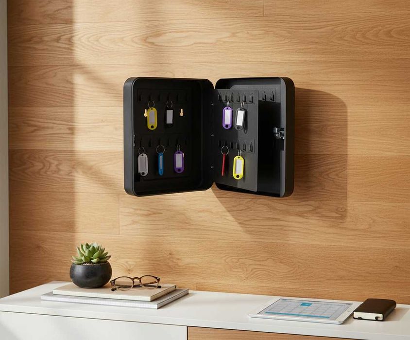 Caseta de siguranta metalica ptr. chei 48 posturi include 48 brelocuri