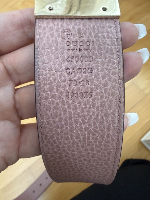 Curea gucci reversibila negru si roz originala