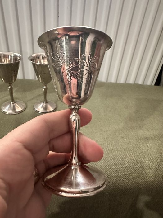 Set 5 pahare placate cu argint