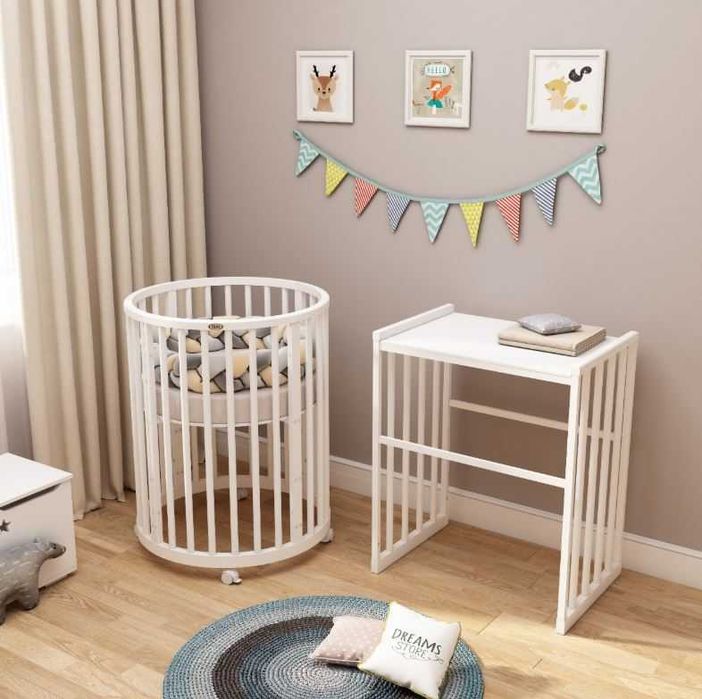 Детская кроватка-трансформер с матрасами (до 3 лет)