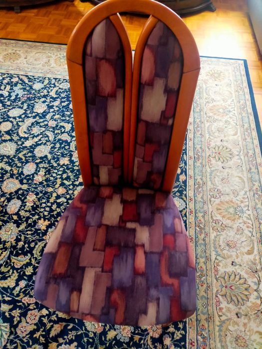 Set Lemn Masiv - Masă Ovală Extensibilă + 6 Scaune Tapițate