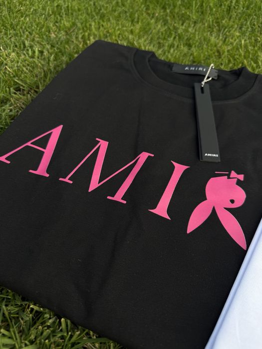 Tricou Amiri PlayBoy Alb si Negru